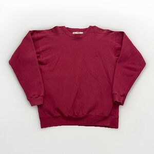 Vintage Levi's Sweatshirt Mens M Red Fleece Crewneck Blank Y2k 90s